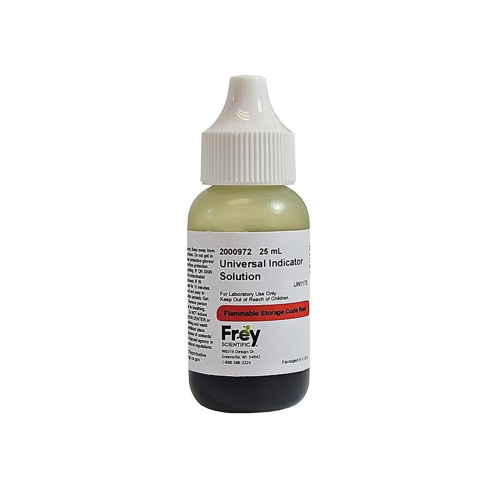 Frey Scientific Universal Indicator Solution, Lab Grade, 25mL