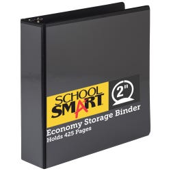 Image for School Smart Round Ring Binder, Polypropylene, 2 Inches, Black from School Specialty