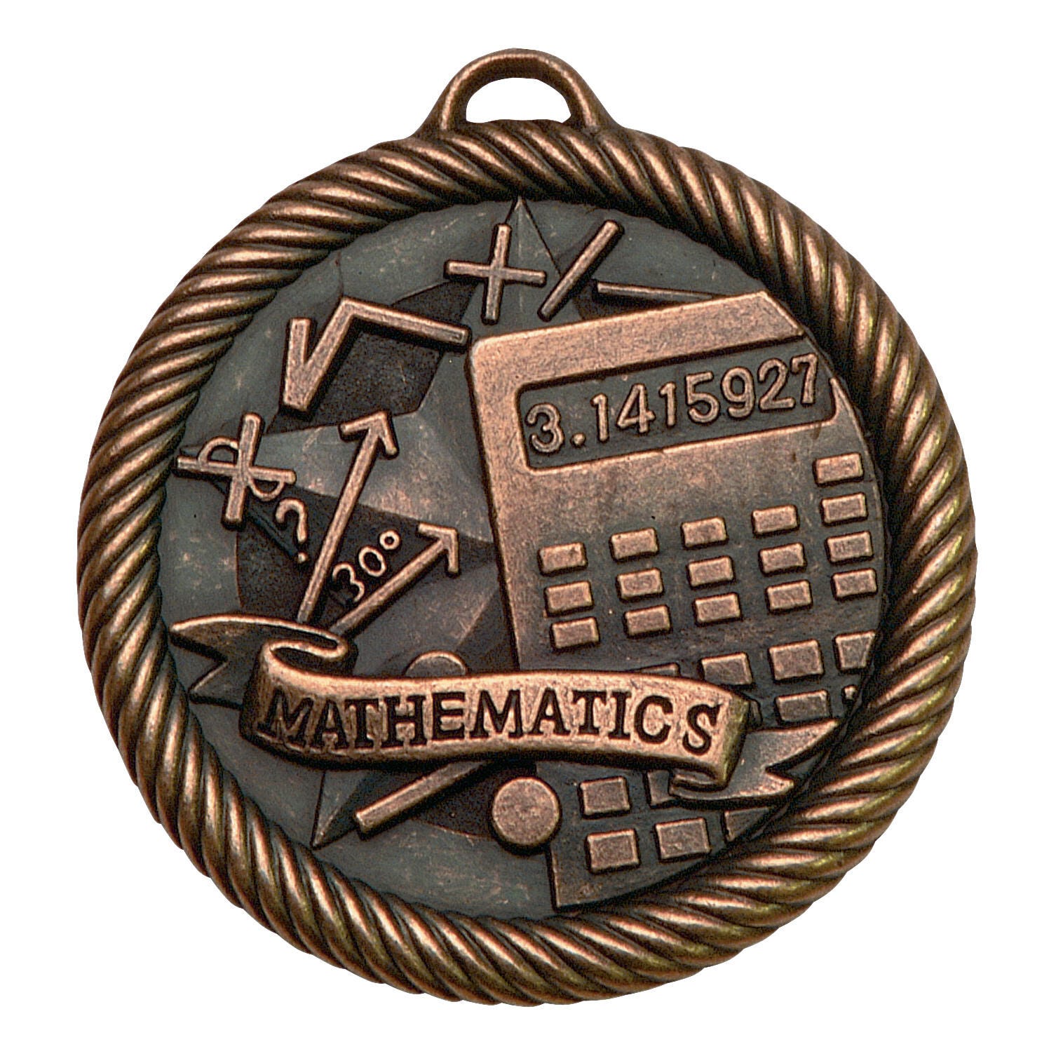 PDU CAT Multi-Level Dovetail/Mathematics Value Medal, 2 Inches, Solid Die Cast, Bronze