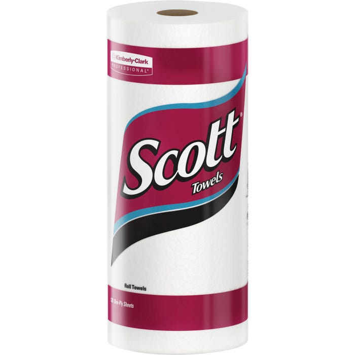 Scott Perforated Kitchen Roll Towels, 128 Sheets