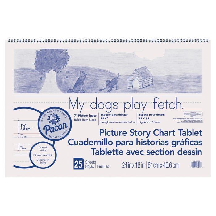 Pacon Picture Story Chart Tablet, 24 x 16 Inches, 25 Sheets