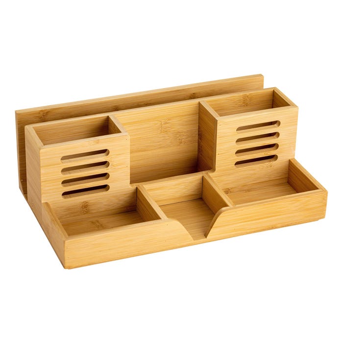 Officemate Bamboo Desktop Organizer, 5-3/16 x 14-1/8 x 8-5/8 Inches, Brown