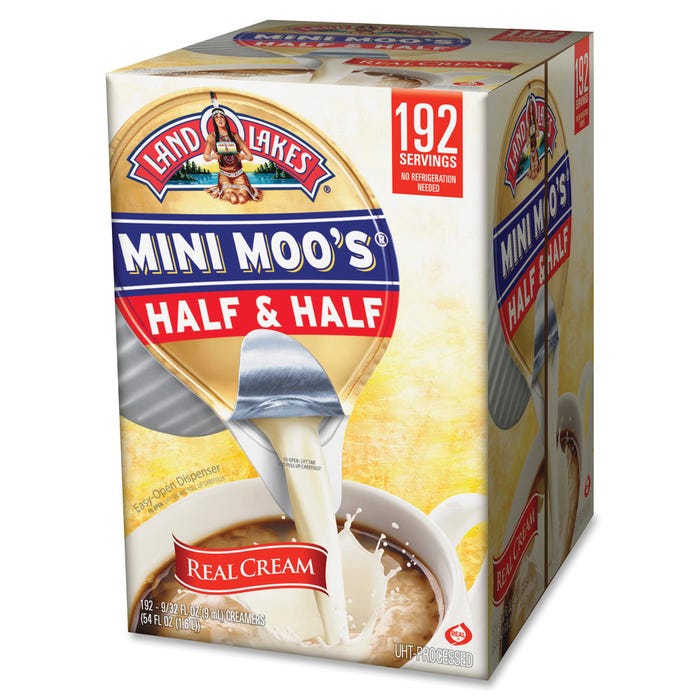 Land O Lakes Mini Moo's Half/Half Cream Singles, 192 Per Carton