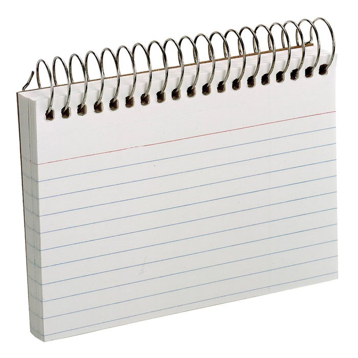 Oxford Perforated Ruled Spiral Bound Index Cards, 3 x 5 Inches, White, 50 Cards