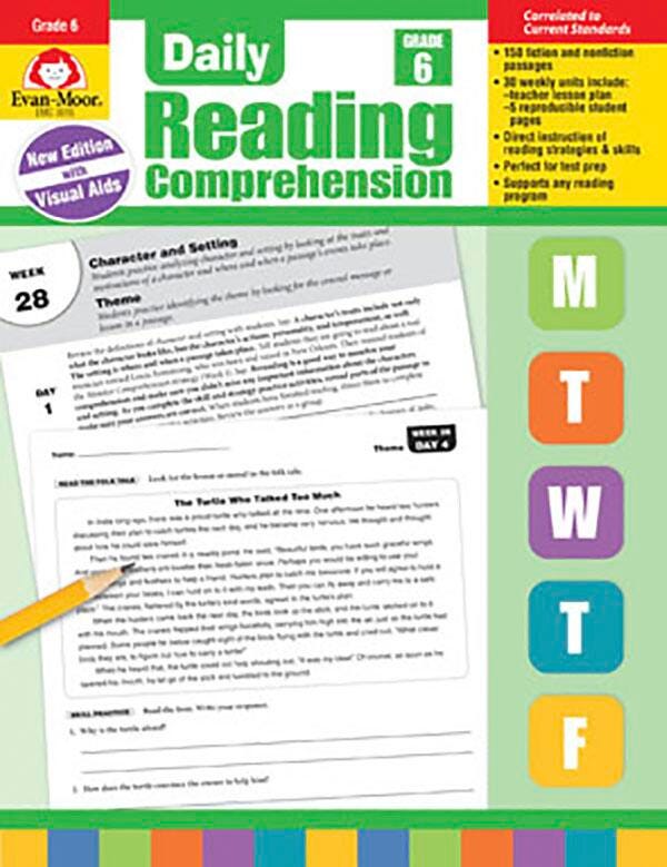 Image for Evan-Moor Daily Reading Comprehension Book, Teacher's Addition, Grade 6 from School Specialty
