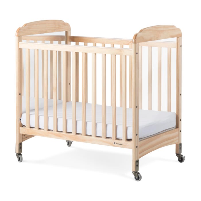 Foundations Serenity Fixed Side Mirrored Headboard Crib, 39-1/4 x 26-1/4 x 40 Inches, Natural