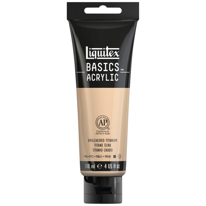Liquitex BASICS Acrylic Paint, Unbleached Titanium, 4 Ounce Tube