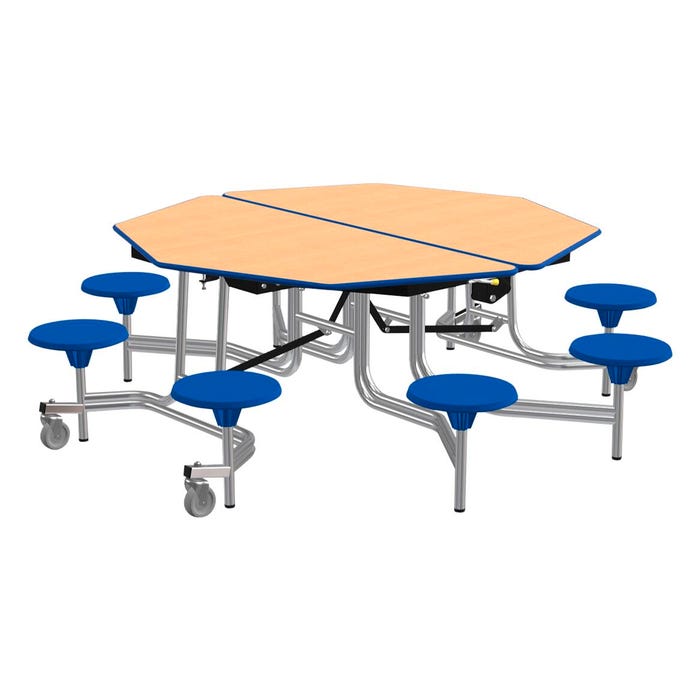Classroom Select Mobile Table, 8 Stools, Octagon, 60 Inches