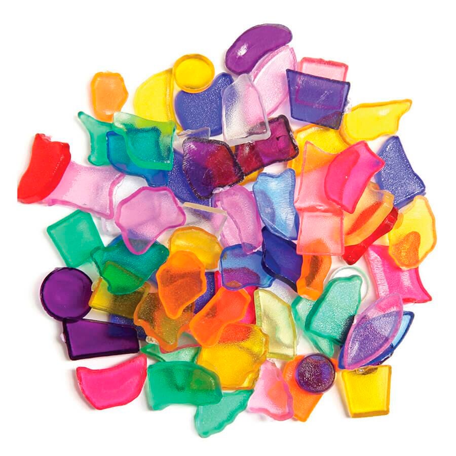 Creativity Street Plastic Mosaic Shapes, Assorted Colors and Sizes, 1 Pound Item Number 411128