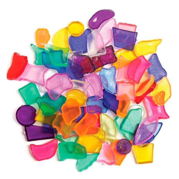 Creativity Street Plastic Mosaic Shapes, Assorted Colors and Sizes, 1 Pound