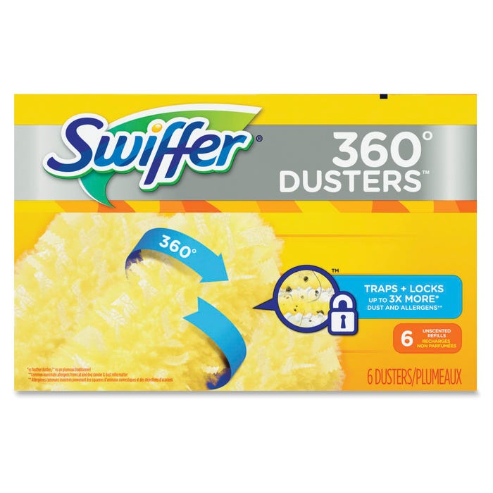 Swiffer 360-degree Dusters Refill, Unscented, Yellow, Pack of 6