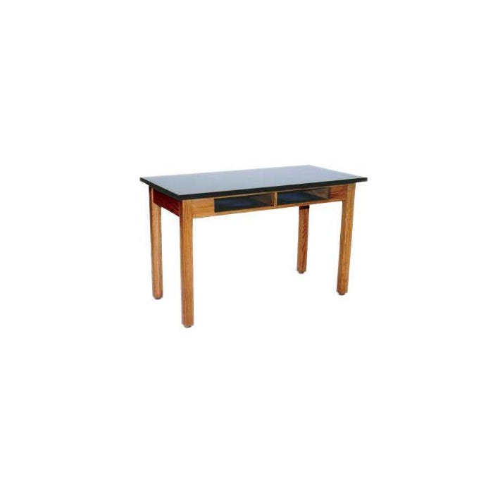 Palo Verde Designs Economy Plain Apron Student Lab Table, 54 x 24 x 30 Inches, Laminate Top, Natural Finish, Book Compartments