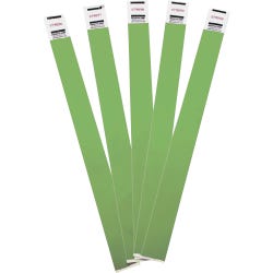 Advantus Tyvek Wristbands, 3/4 x 9-3/4 Inches, Green, Pack of 100