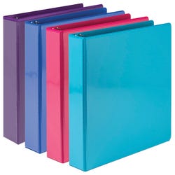 Samsill Durable View Binders, D-Ring, 1-1/2 Inch, Assorted Fashion Colors, Pack of 4 2130288