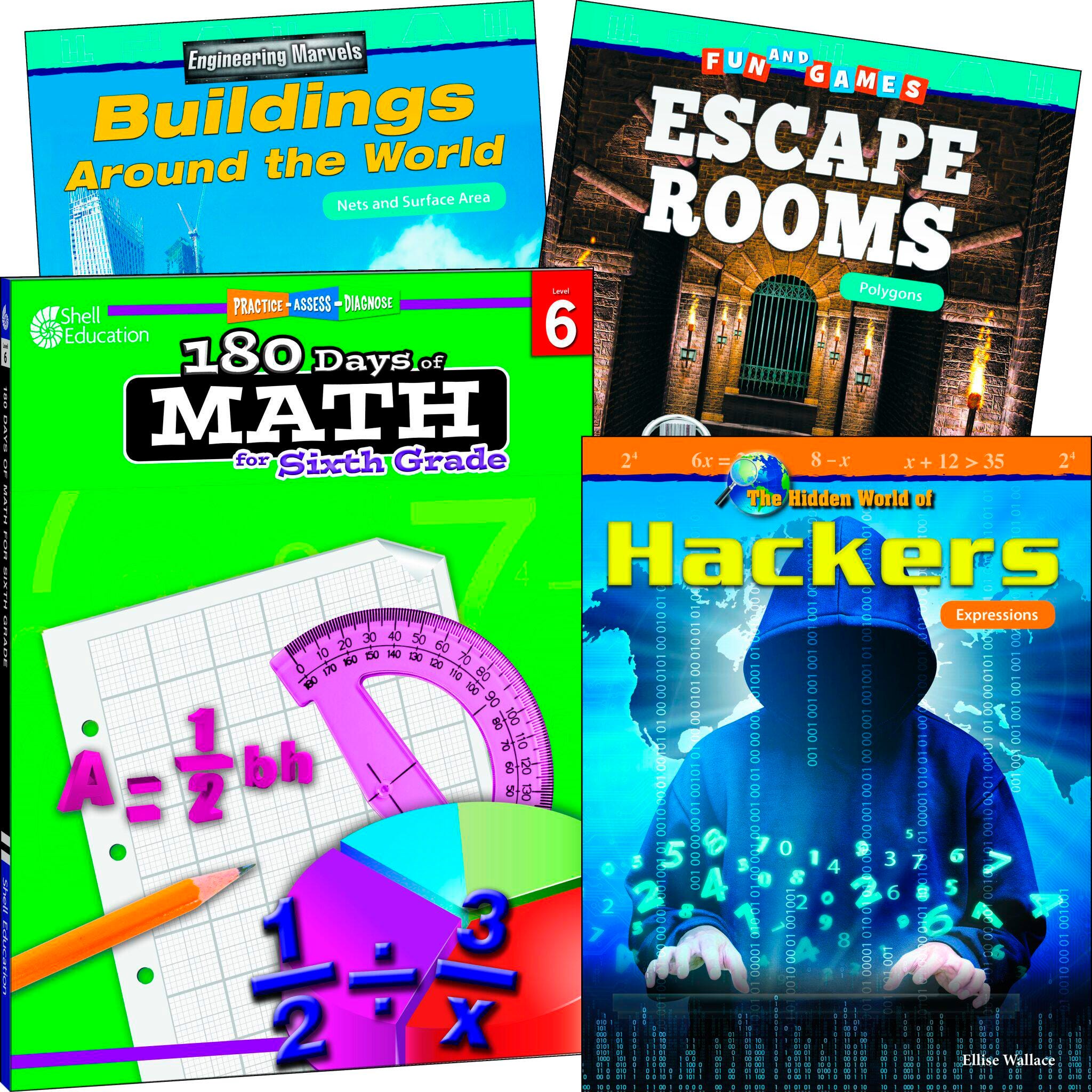 Teacher Created Materials Learn-at-Home: Explore Math Bundle Grade 6, 4-Book Set, Item Number 2092221