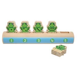 Yellow Door Five Frogs on a Log Counting Set, 6 Pieces
