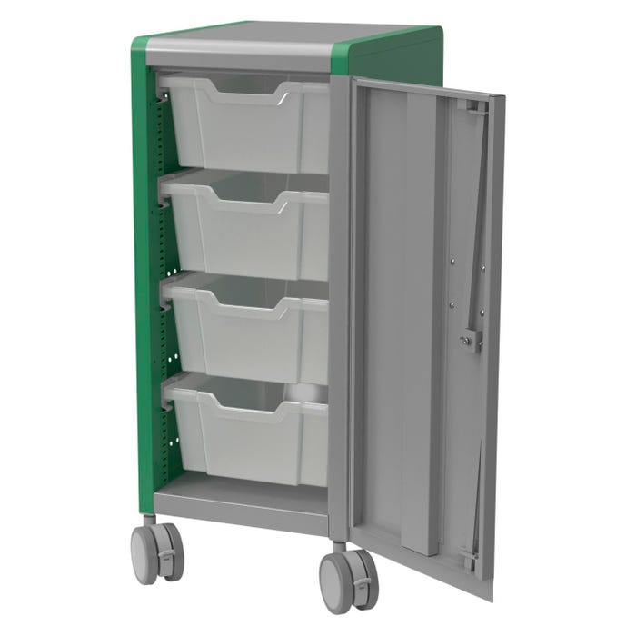 Classroom Select Geode Medium Mobile Cabinet, Single Wide, 4 Tote Trays