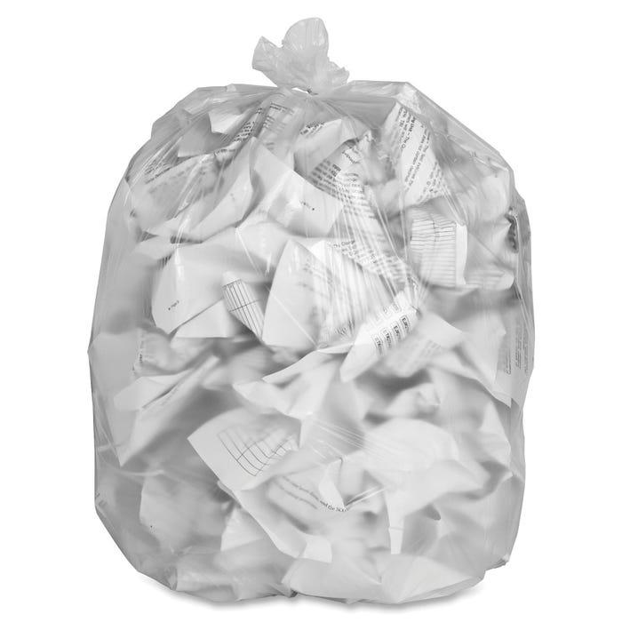 Genuine Joe High Density Can Liners, 45 Gallons, 0.63 mil, Clear, Pack of 250