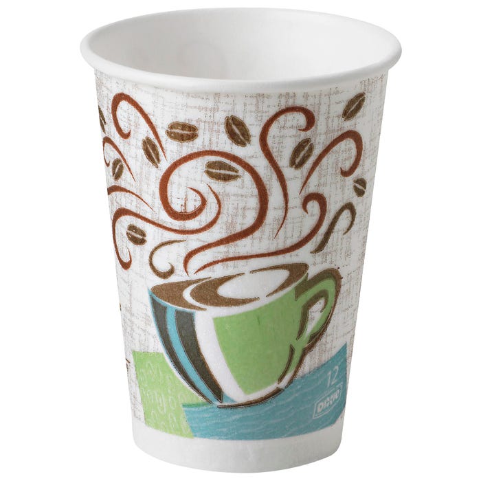 Dixie PerfecTouch Coffee Haze Hot Cups, 12 Ounces, Pack of 50