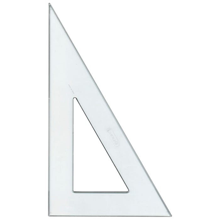 Westcott Student Polystyrene Triangle, 30 and 60 Degrees, 12 Inches, Clear