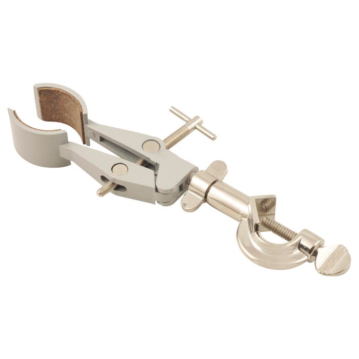EISCO Universal Clamp, 2 Prong, Cork Lined, with Boss Head