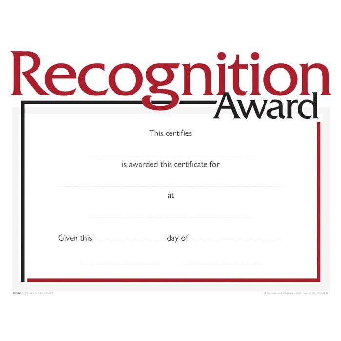 Achieve It! Raised Print Recognition Award, 11 x 8-1/2 inches, Pack of 25