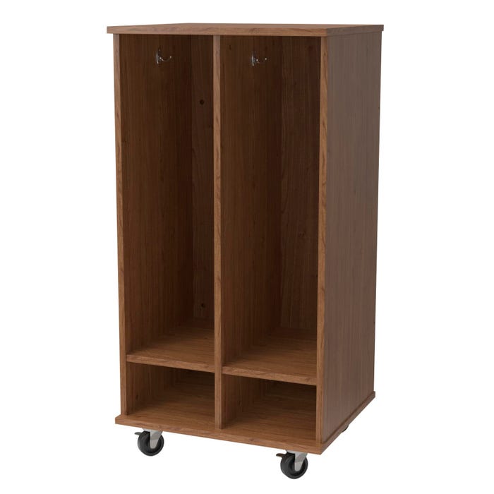 Classroom Select Expanse Series Mobile Locker Cubbies with Bottom Shelves, 2 Hooks Per Cubby