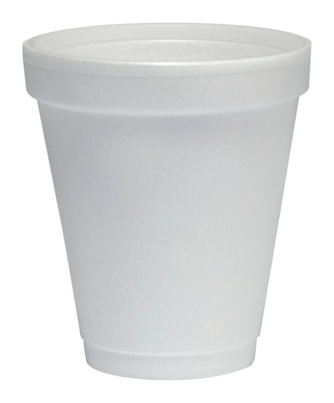 Dart Hot and Cold Drink Cups, 6 Ounces, Polystyrene Foam, White, Set of 1000, Item Number 1322699