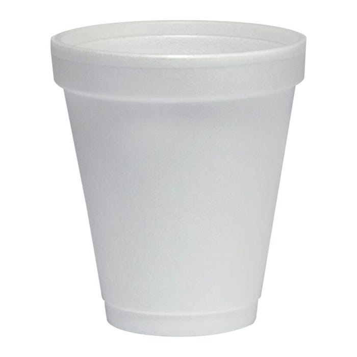 Dart Hot and Cold Drink Cups, 6 Ounces, Polystyrene Foam, White, Set of 1000
