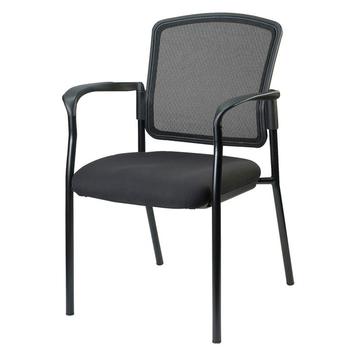 Lorell Breathable Mesh Guest Chair with Arms, 23 x 19 x 32 Inches, Black