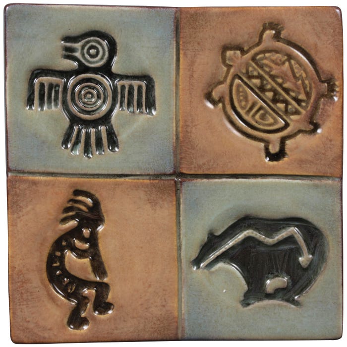 Mayco Clay Design Press Tool, Native American Designs, 1-3/4 Inches, Set of 4
