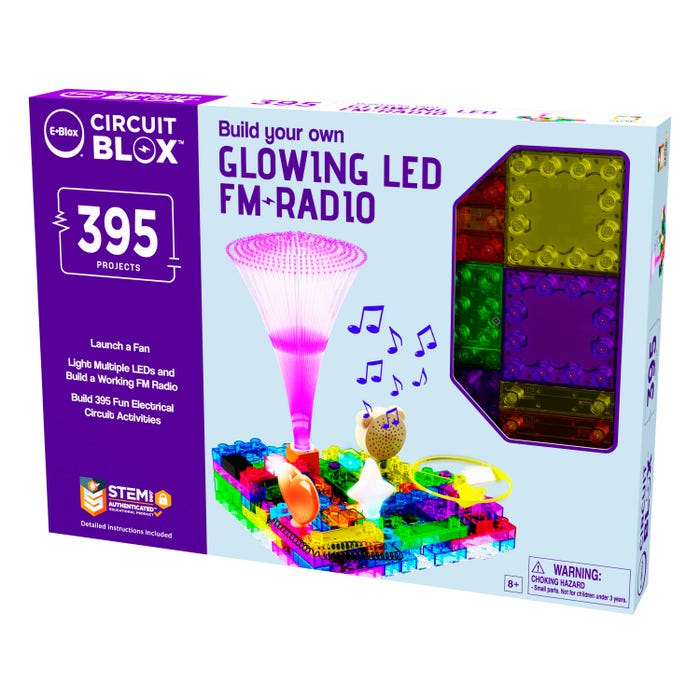 E-Blox BYO Glowing LED FM Radio Student Set