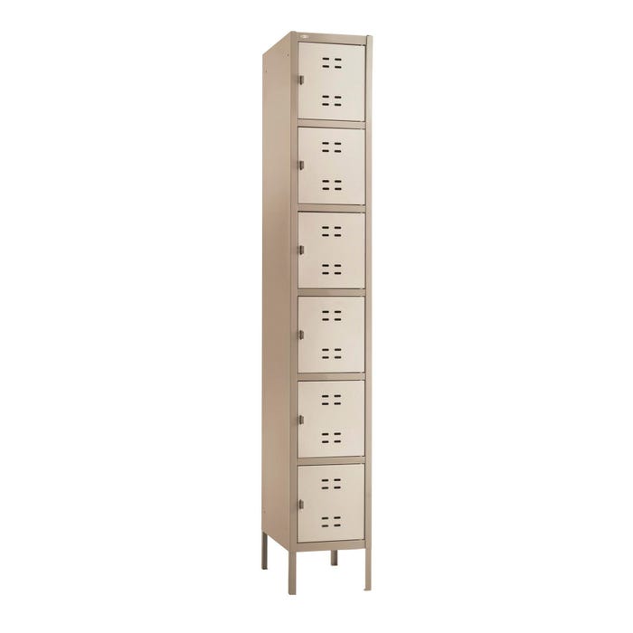Safco Locker Box, 12 X 18 X 78 in, Tropic Sand, 6-Tier