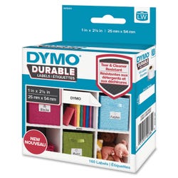 Dymo LabelWriter Labels, 1 x 2-1/8 IN, 160/Roll, White, Item Number 1573231