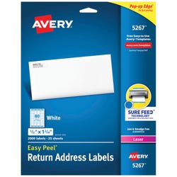 Avery Easy Peel Return Address Labels, Laser, 1/2 x 1-3/4 Inches, Pack of 2000 075633