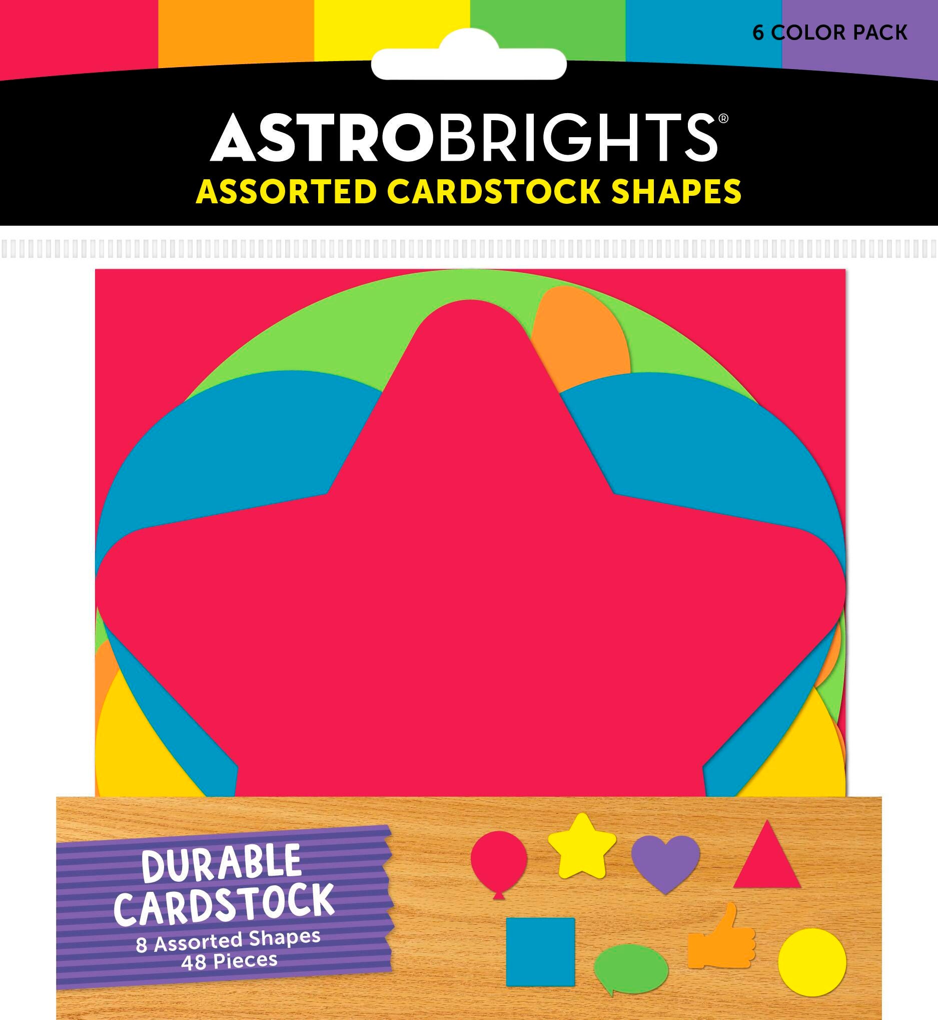 Astrobrights Teacher Tools, 65 lb/176 gsm, Assorted Colors, 48 Pieces 2133764
