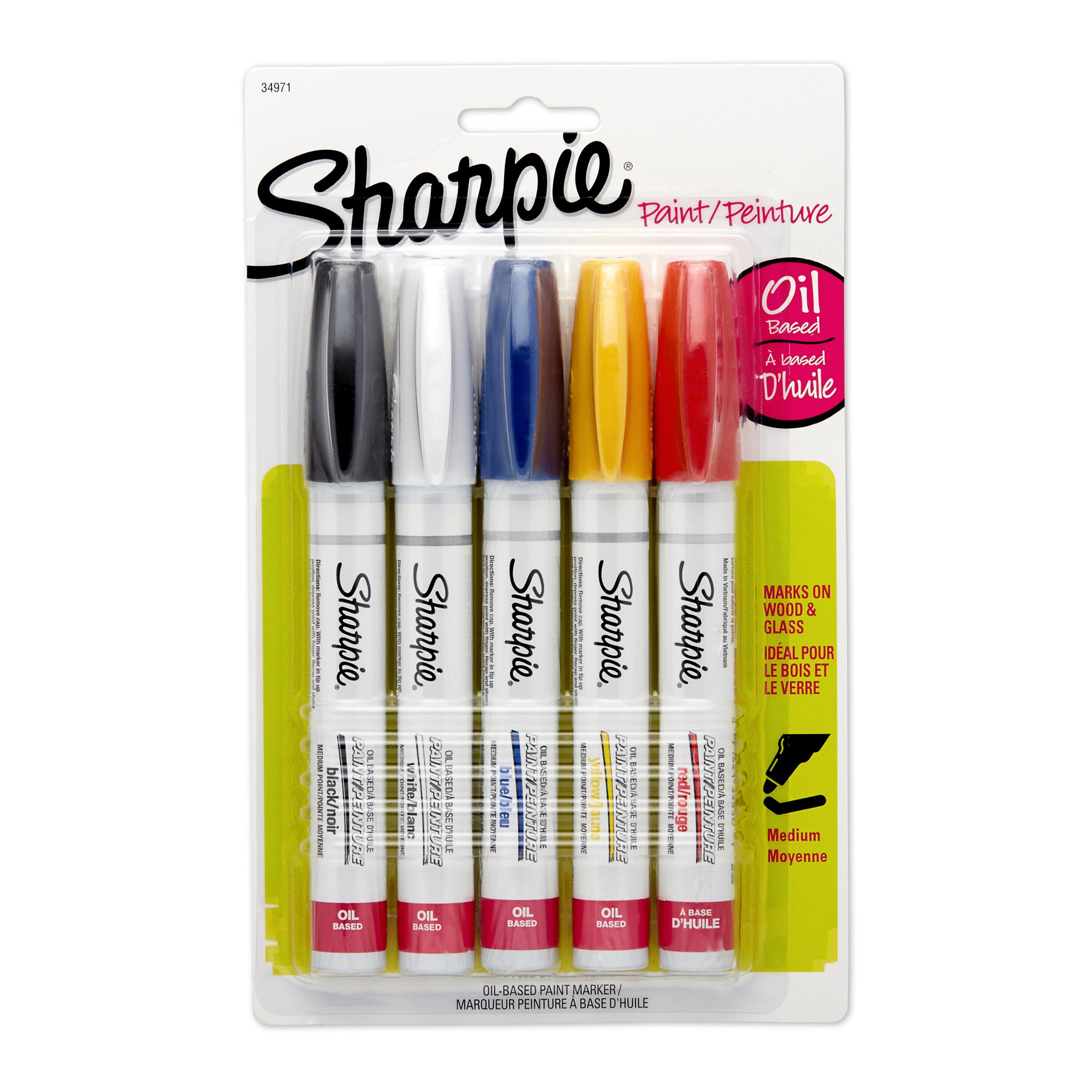 Sharpie Oil-Based Paint Markers, Medium Point, Assorted Classic Colors, Set of 5 405871