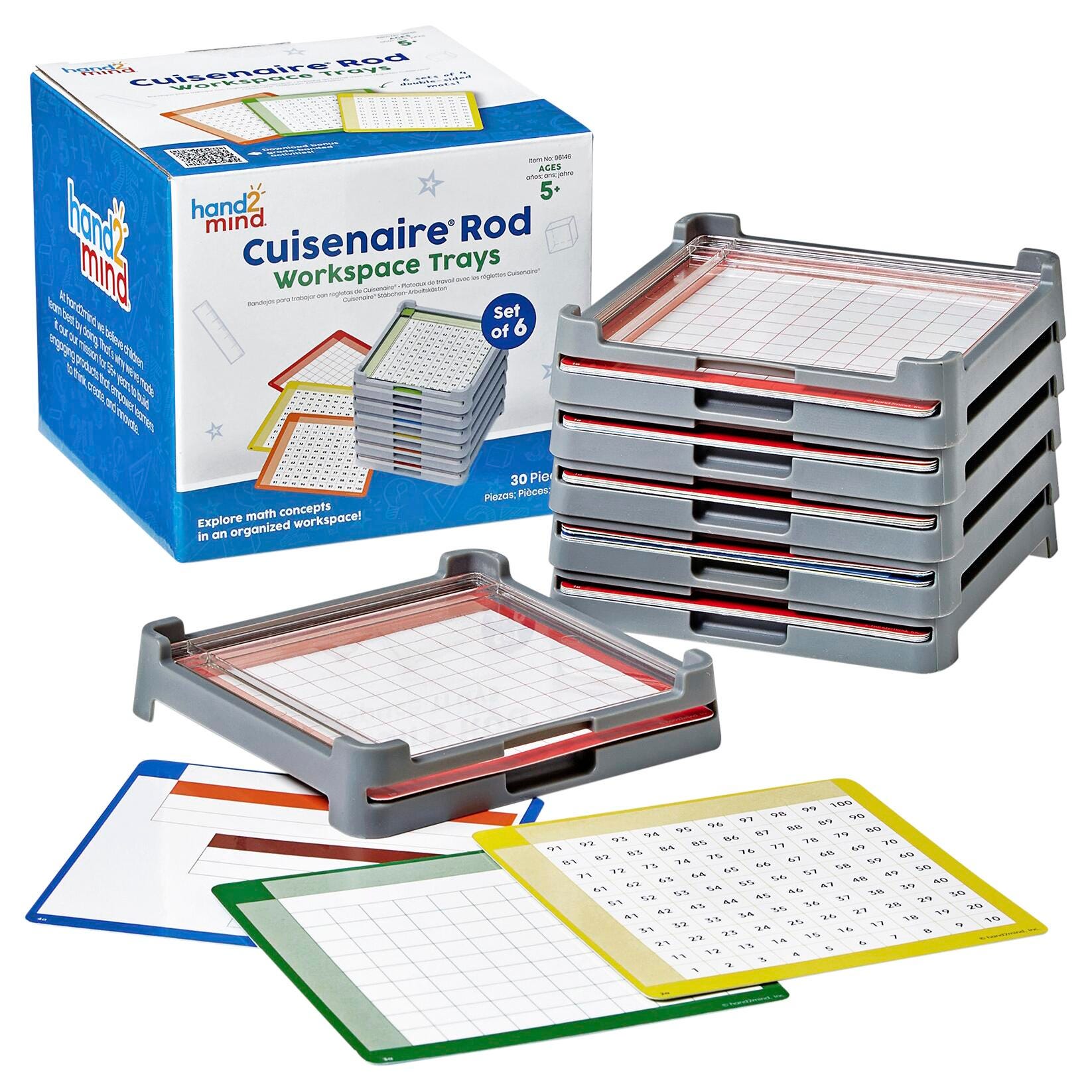 hand2mind Cuisenaire® Rod Workspace Trays, Set of 6 2149653