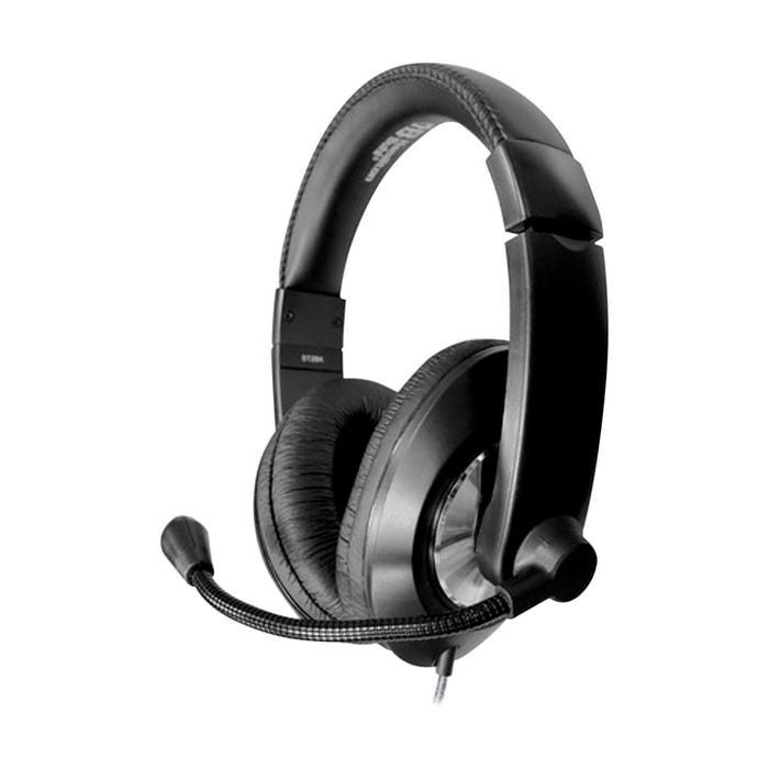 HamiltonBuhl Smart-Trek Deluxe Stereo Headset with In-line Volume Control and USB Plug, Black