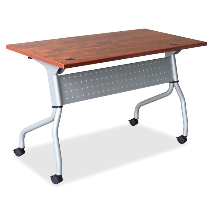 Lorell Cherry Flip Top Training Table, 23-3/5 x 60 x 29-1/2 in