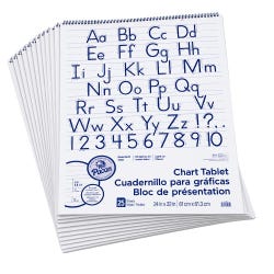 Pacon Spiralbound Chart Tablet, 24 x 32 Inches, 1-1/2 Inch Ruled, 25 Sheets, Pack of 12