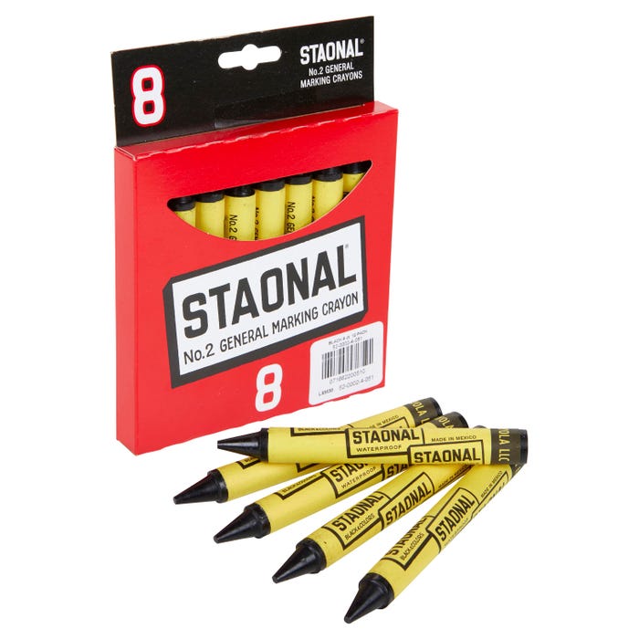Crayola Staonal Marking Crayons, No 2, Black, Pack of 8