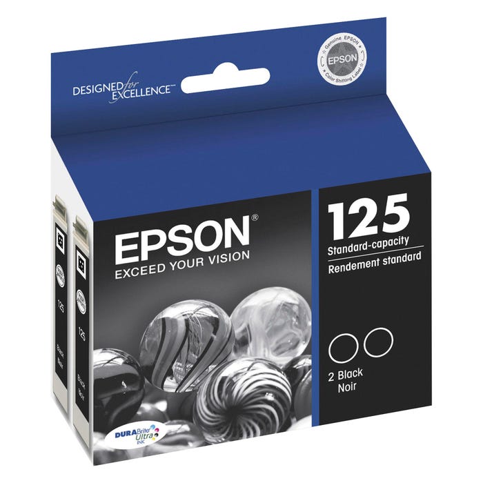 Epson Ink Toner Cartridge, T125120D2, Black, Pack of 2