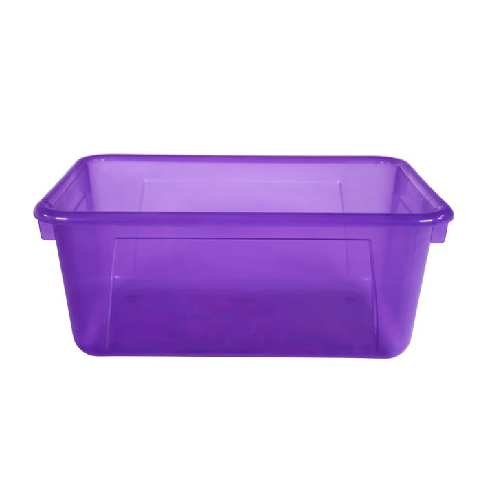 School Smart Translucent Storage Bin, 7-7/8 x 12-1/4 x 5-3/8 Inches, Violet