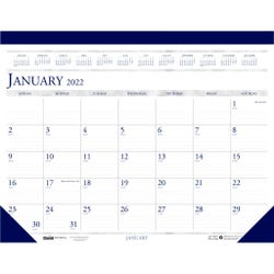 Doolittle Perforated Top Desk Pad Calendar, 22 x 17 in, Gray/Blue, Item Number 1061119