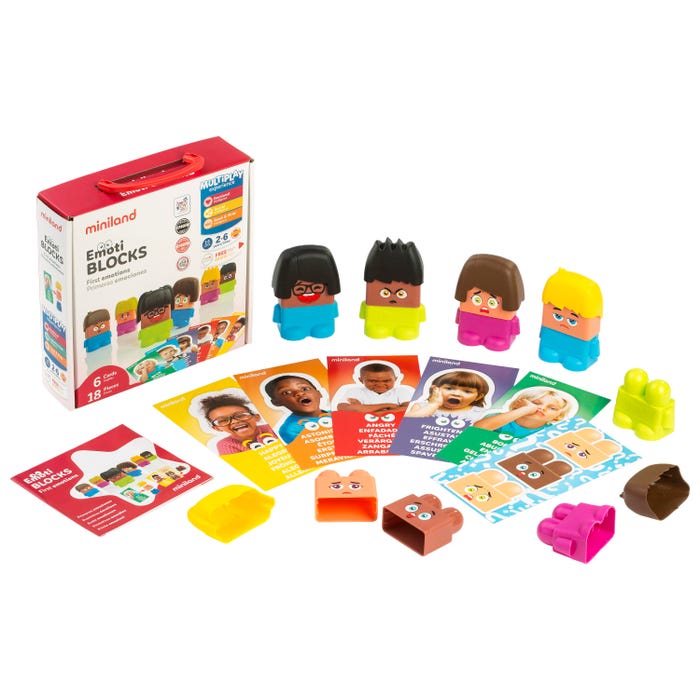 Miniland Emotiblocks Basic Emotions Set, 18 Pieces
