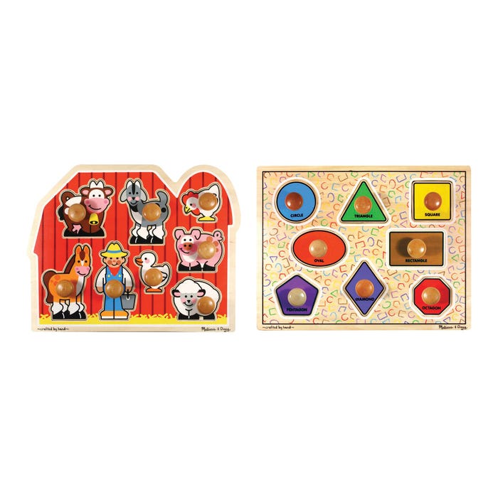 Melissa & Doug Jumbo Knob Puzzle, Set of 2