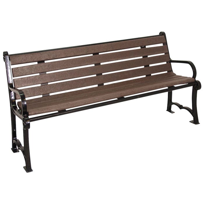 UltraSite Charleston Bench with Back, Horizontal Slats