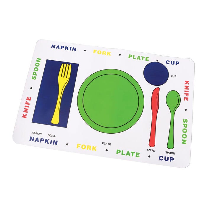 Marvel Education Labeled Meal Mats, 12 x 18 Inches, Set of 4