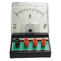 Frey Scientific Economy DC Voltmeter Triple Range , 0-3V (0.1V); 0-10V (0.2V); 0-15V (0.5V), Item Number 1477765